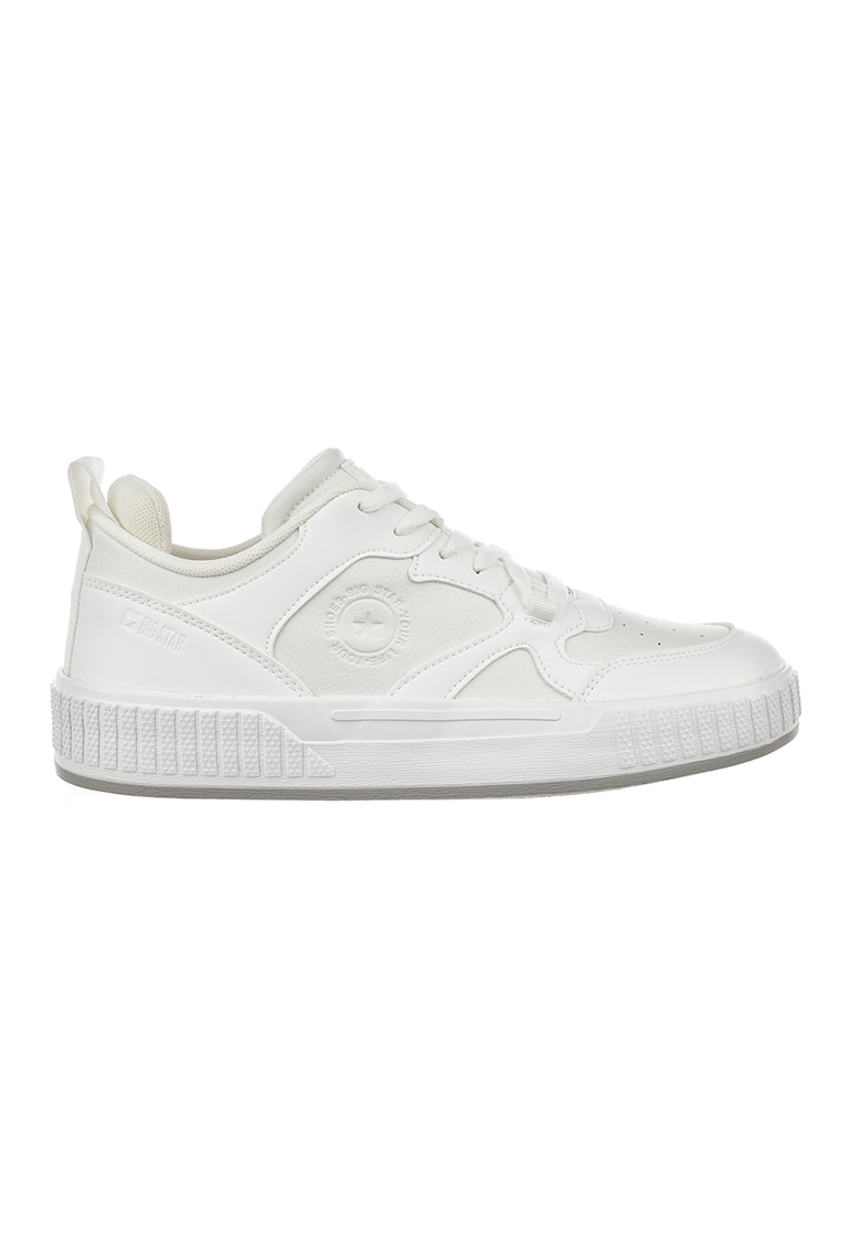 Pantofi sport de piele ecologica cu detalii logo - Alb