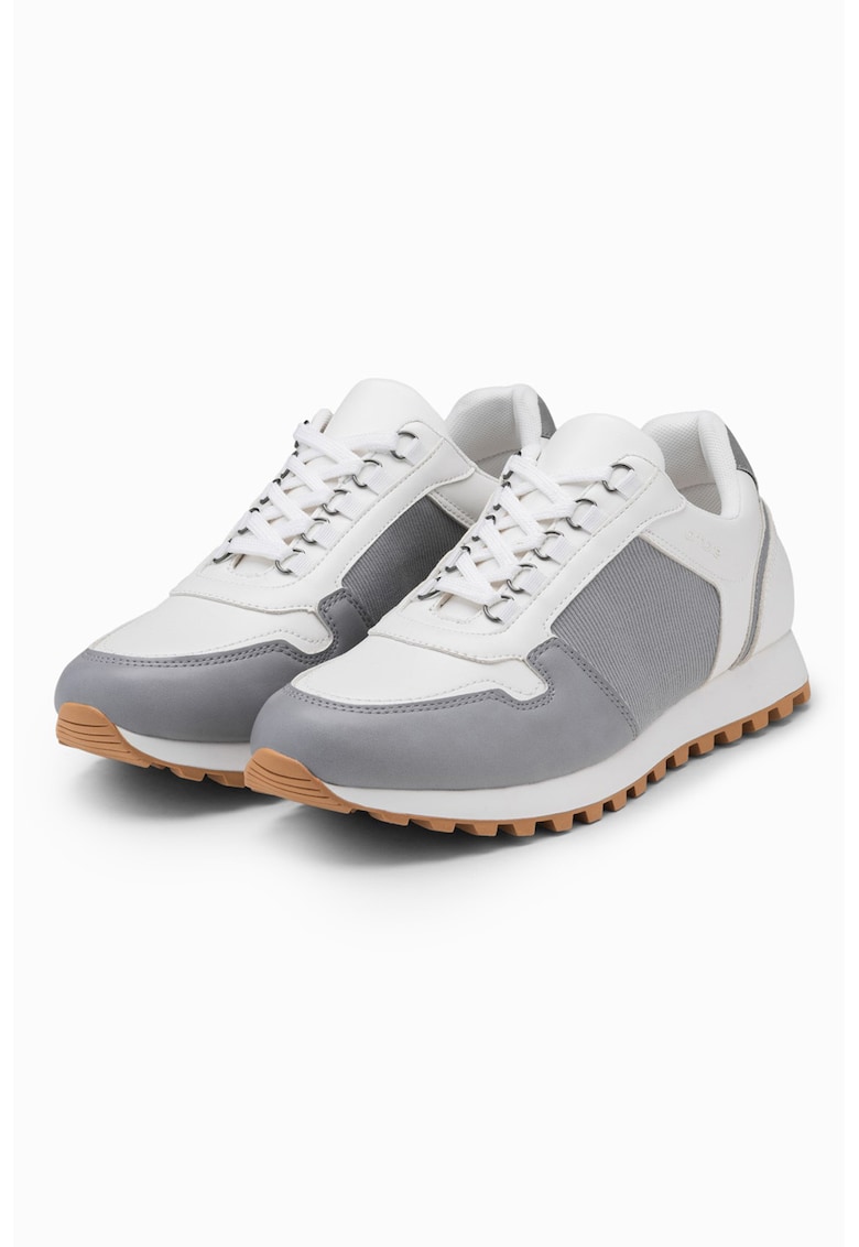Pantofi sport low-cut cu garnituri din piele ecologica