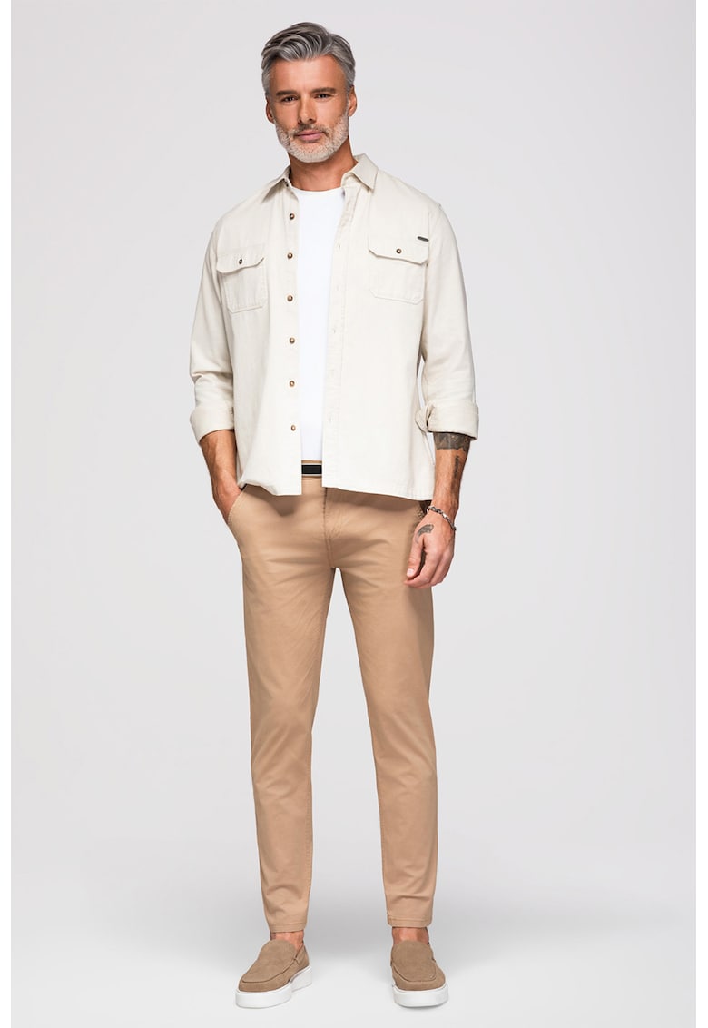 Ombre Pantaloni cu croiala conica si buzunare laterale - Bej