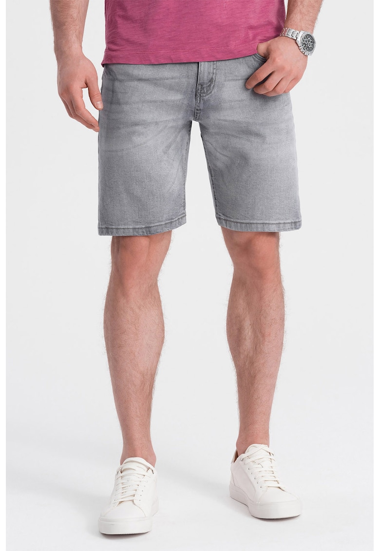 Ombre Blugi scurti relaxed fit - Gri