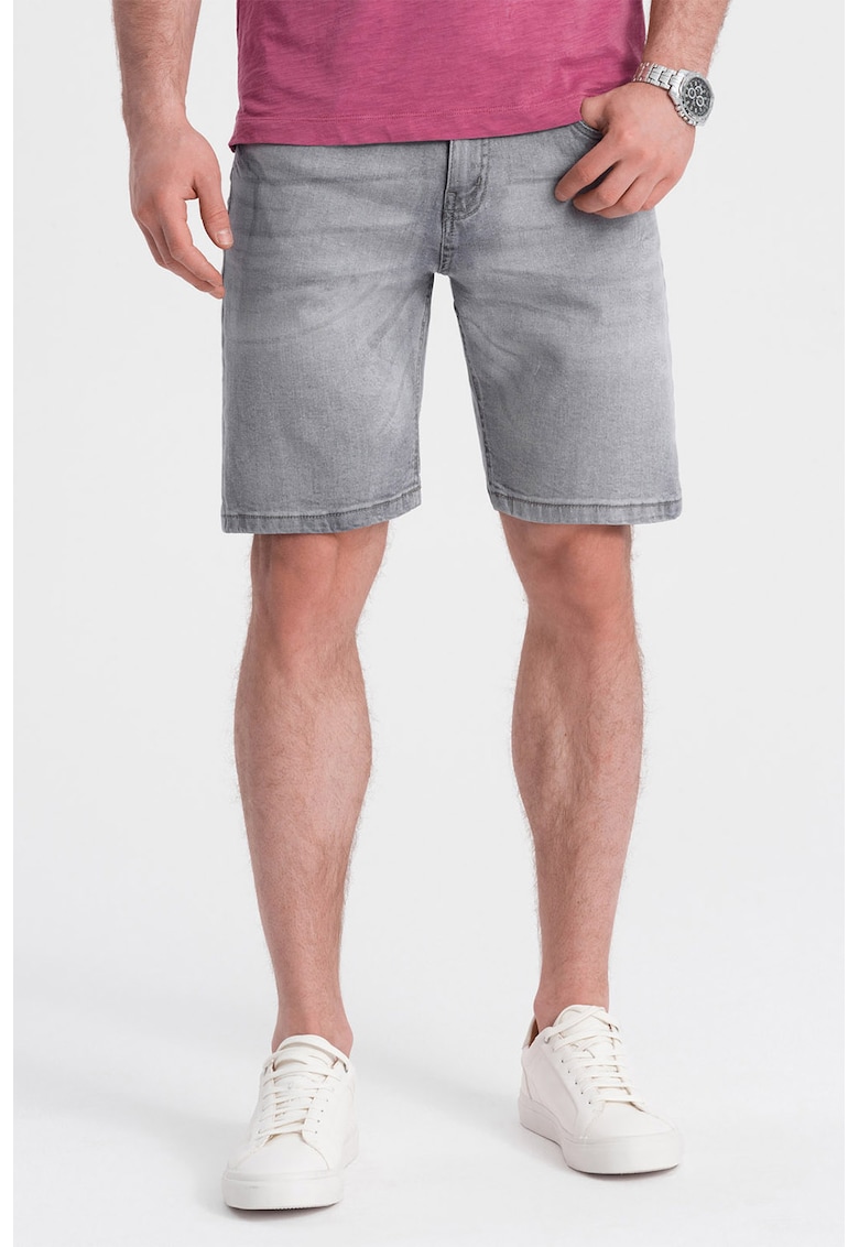 Blugi scurti relaxed fit - Gri