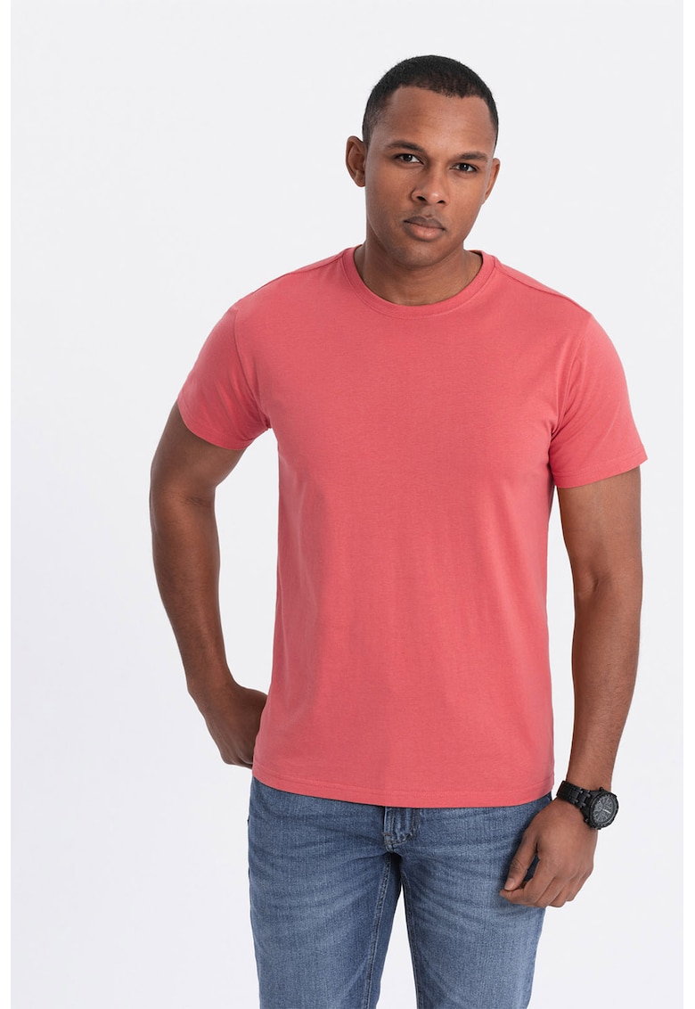 Tricou uni cu decolteu la baza gatului - Rosu