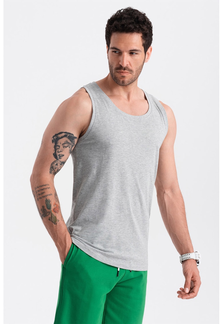 Top din bumbac cu model uni