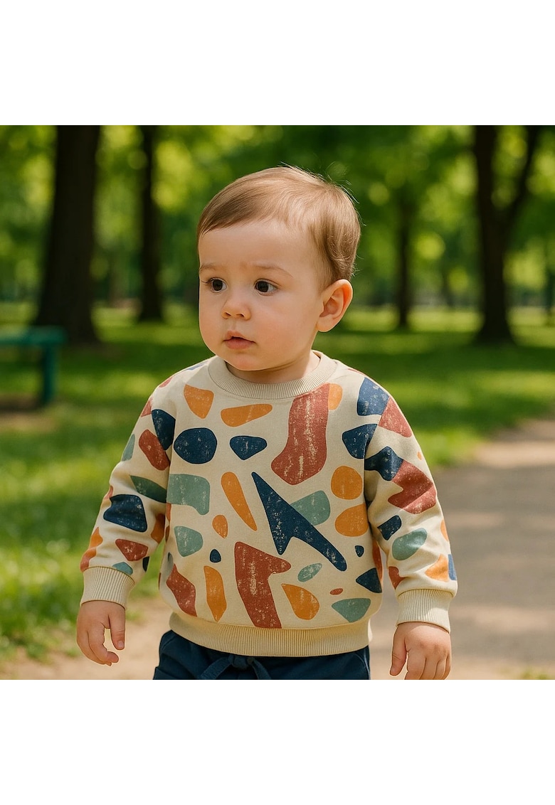 Bluza cu maneca lunga si imprimeu colorat  - Moments - Multicolor - pentru baietei Bluza cu maneca lunga si imprimeu colorat  - Moments - Multicolor - pentru baietei