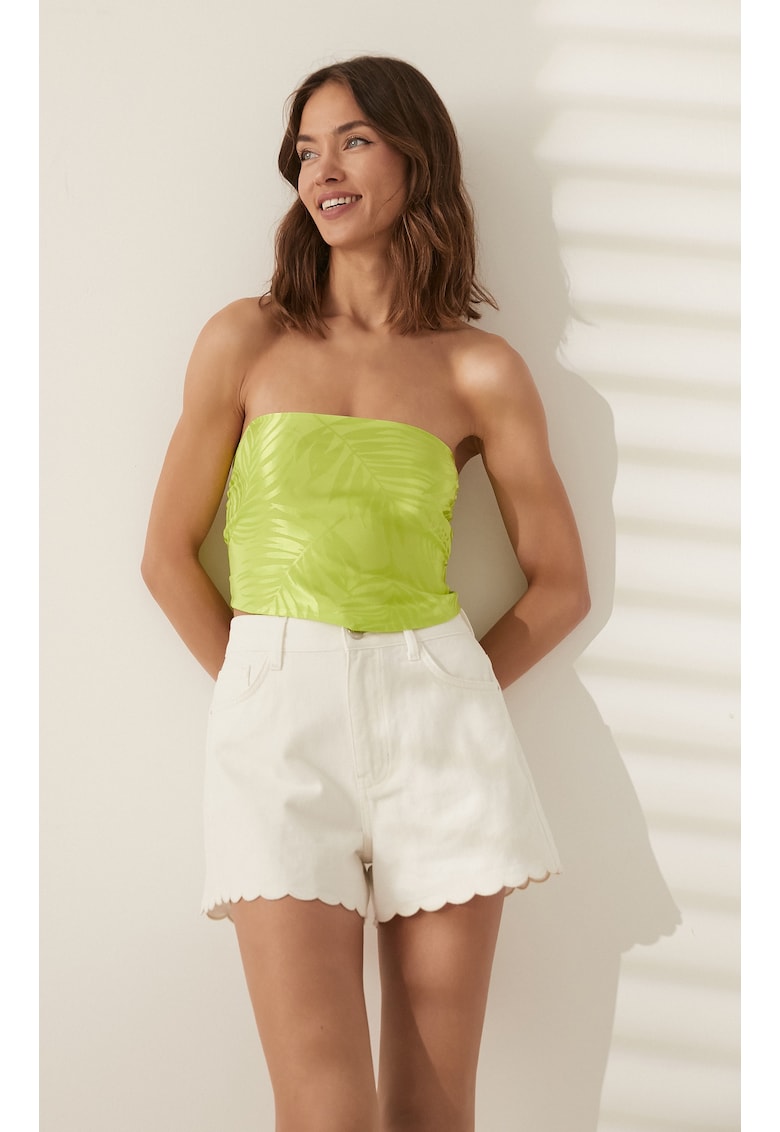 Top crop cu model - fara bretele