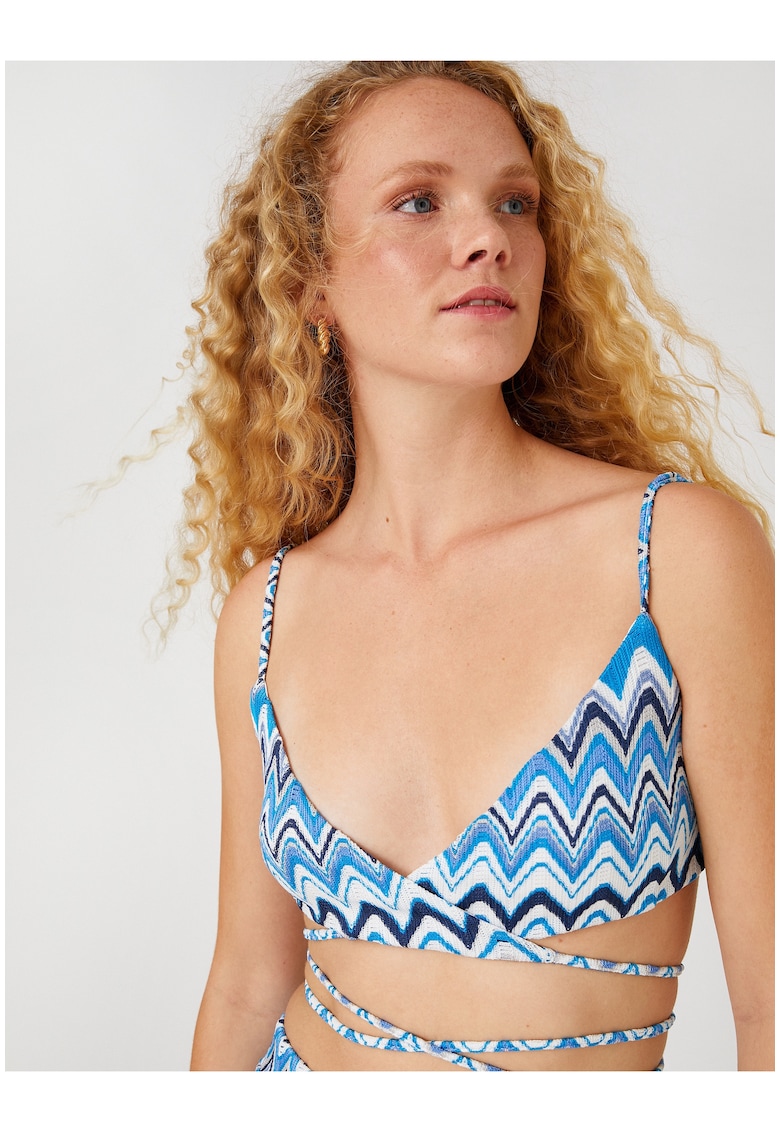 Top cu imprimeu geometric - Albastru