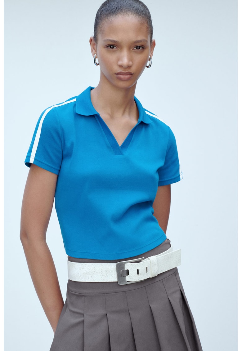 Tricou polo crop Sport