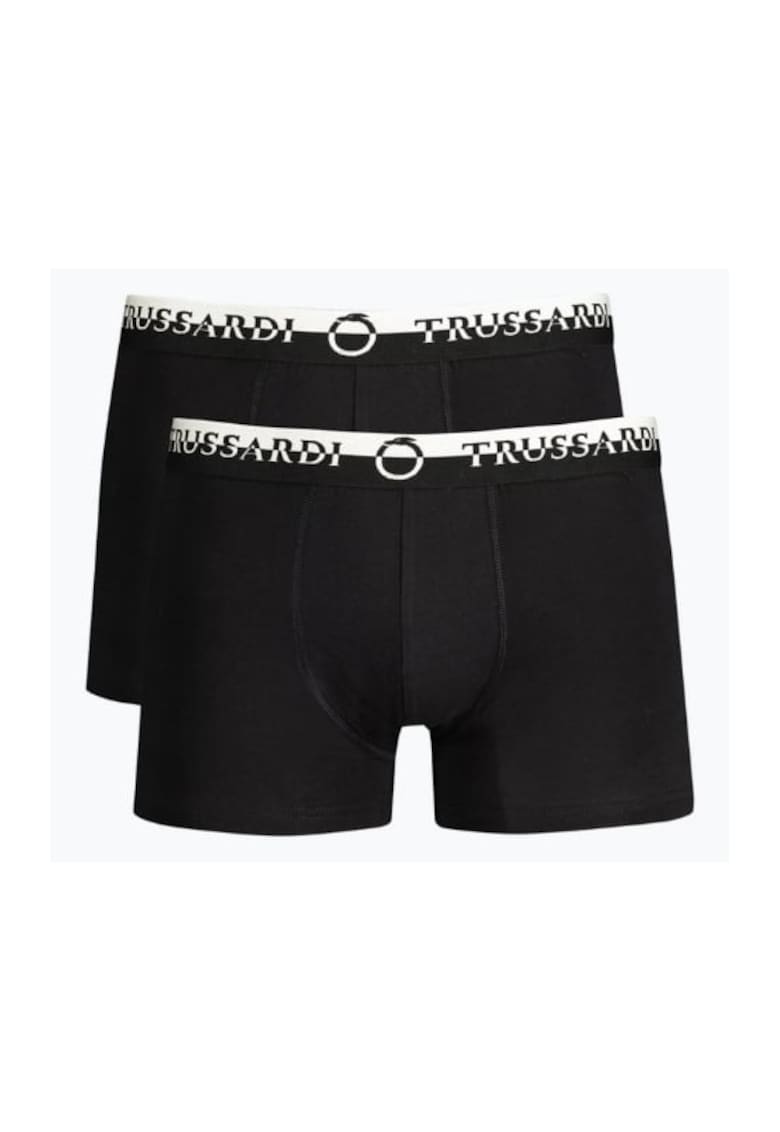 Set 2 perechi de boxeri barbati cu logo - Negru