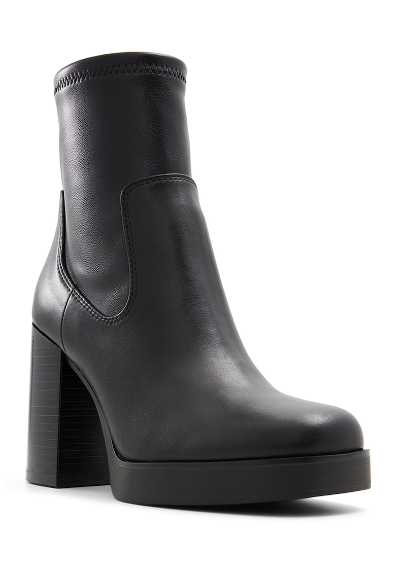 Botine de piele si piele ecologica cu toc masiv Seraphica