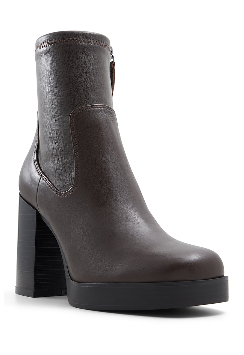 Botine de piele si piele ecologica cu toc masiv Seraphica