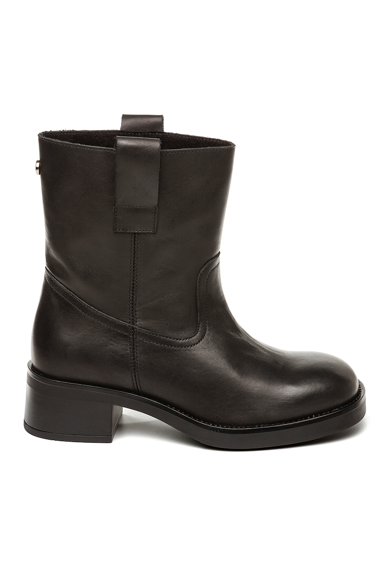 Ghete de piele ecologica cu toc masiv