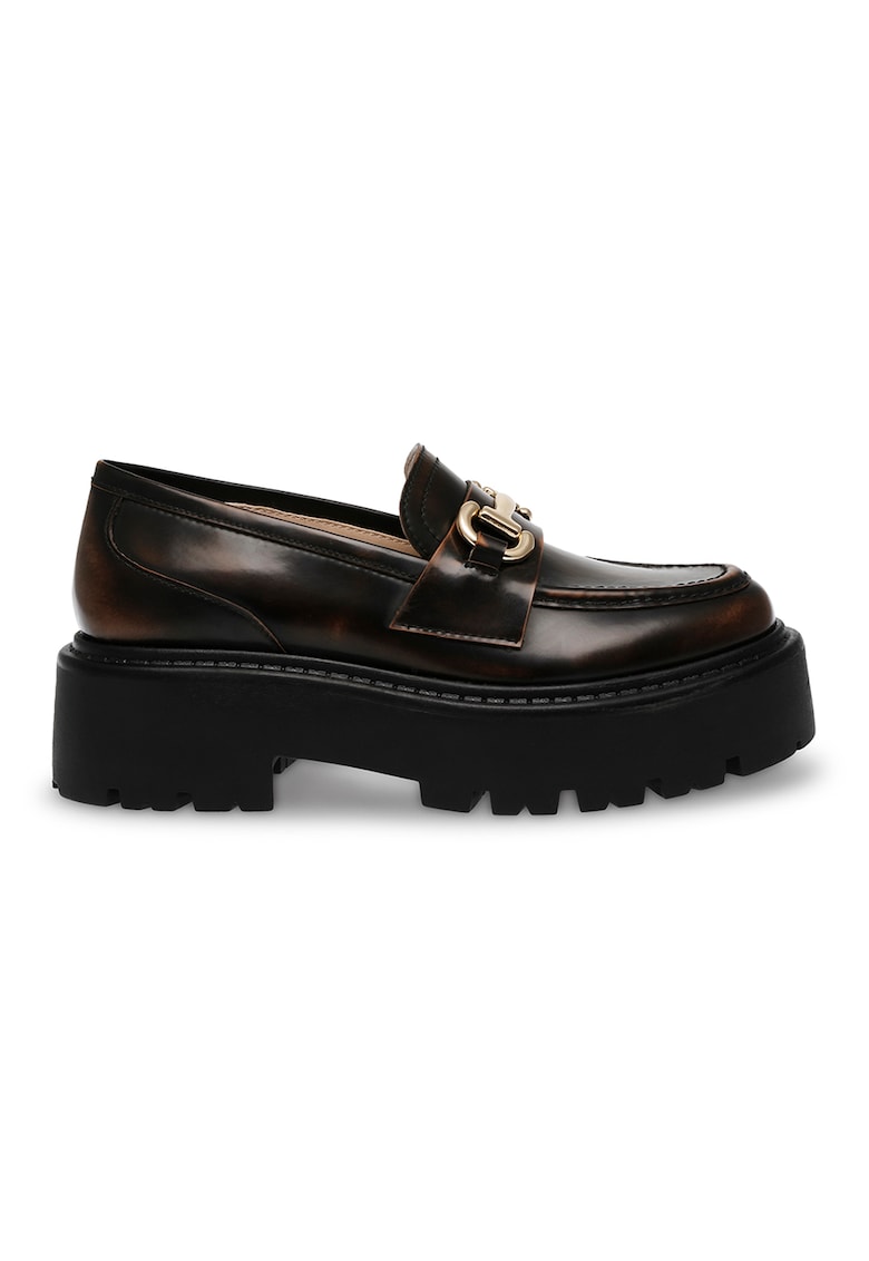 Pantofi loafer de piele ecologica cu aspect decolorat