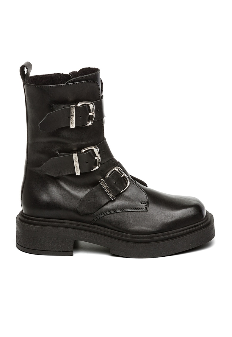 Ghete de piele cu catarama si varf patrat Clipper