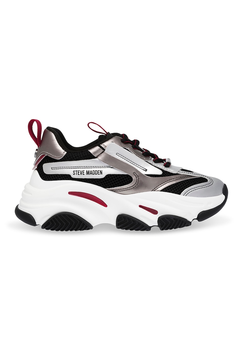 Pantofi sport cu insertii de plasa Possession-E - Negru/Argintiu