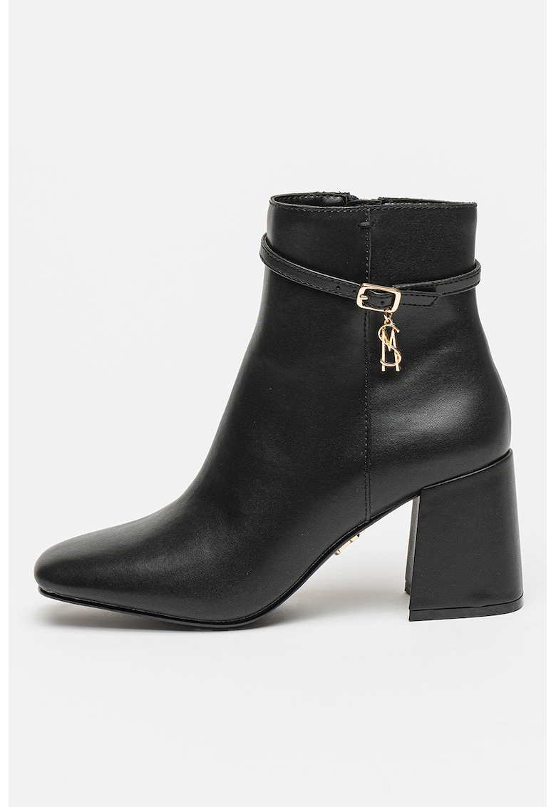 Botine din piele ecologica cu toc masiv Risa