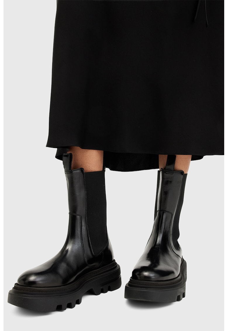 Ghete Chelsea de piele cu aspect masiv