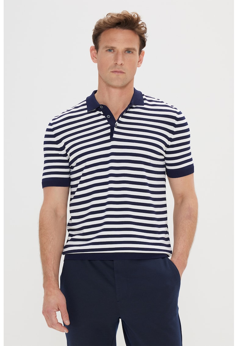 Tricou polo cu model in dungi