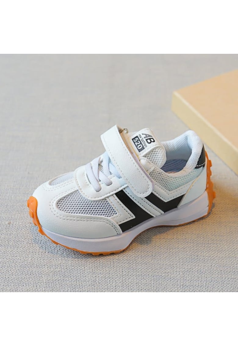 Pantofi Sport Casual - Textil - Piele ecologica - Baieti - Fete - Siret - Velcro - Alb - Negru