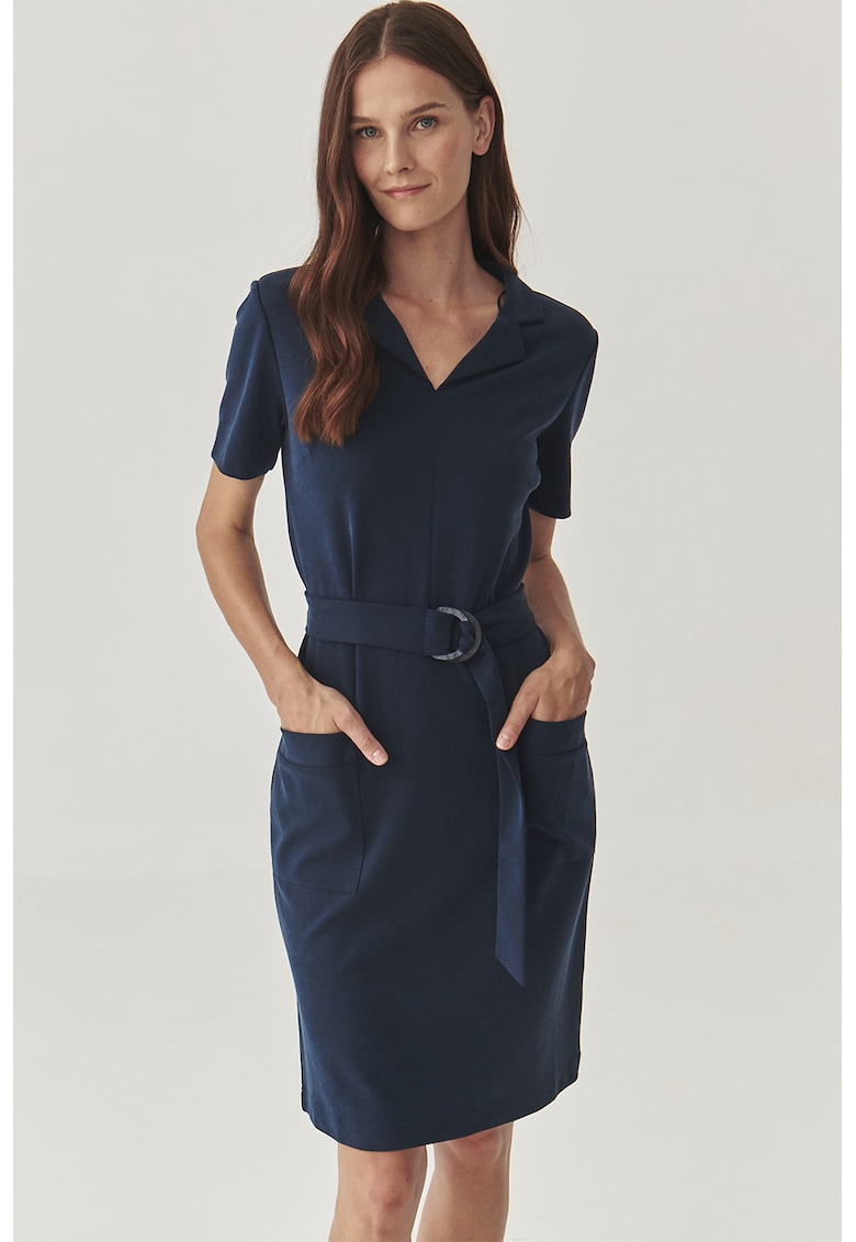 Rochie din amestec de modal cu buzunare aplicate Rochie din amestec de modal cu buzunare aplicate