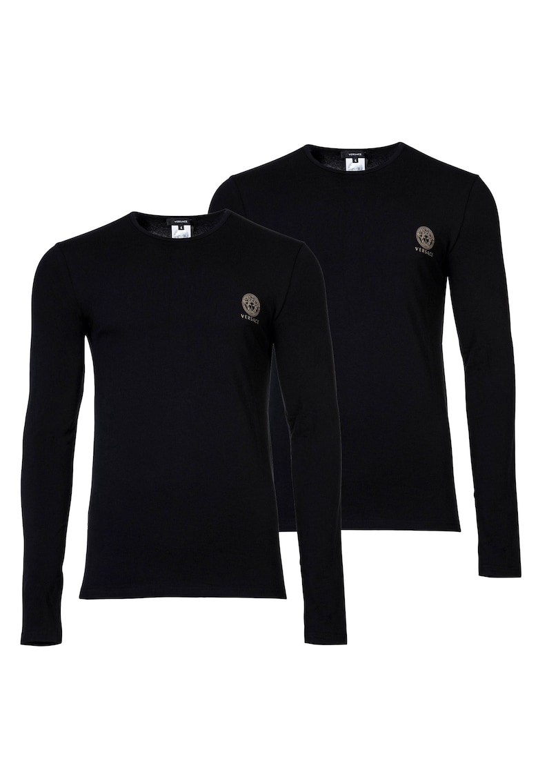 Set de bluze din amestec de bumbac - 2 piese - Negru