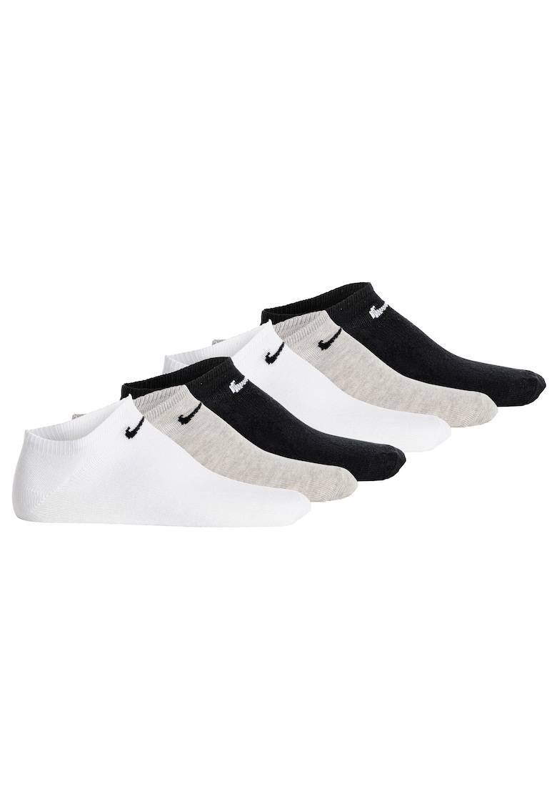 Nike Set de sosete unisex - pana la glezna - 6 perechi - Alb/Negru/Gri