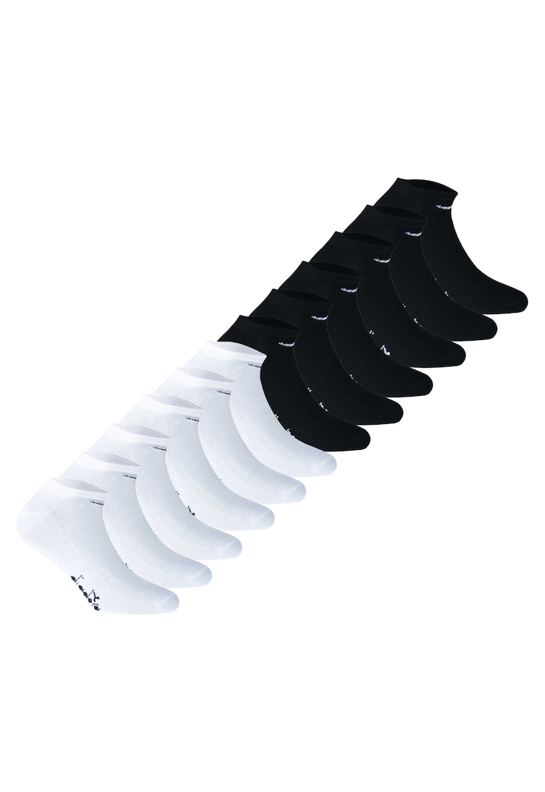 Set de sosete pana la glezna - unisex - 12 perechi - Alb/Negru