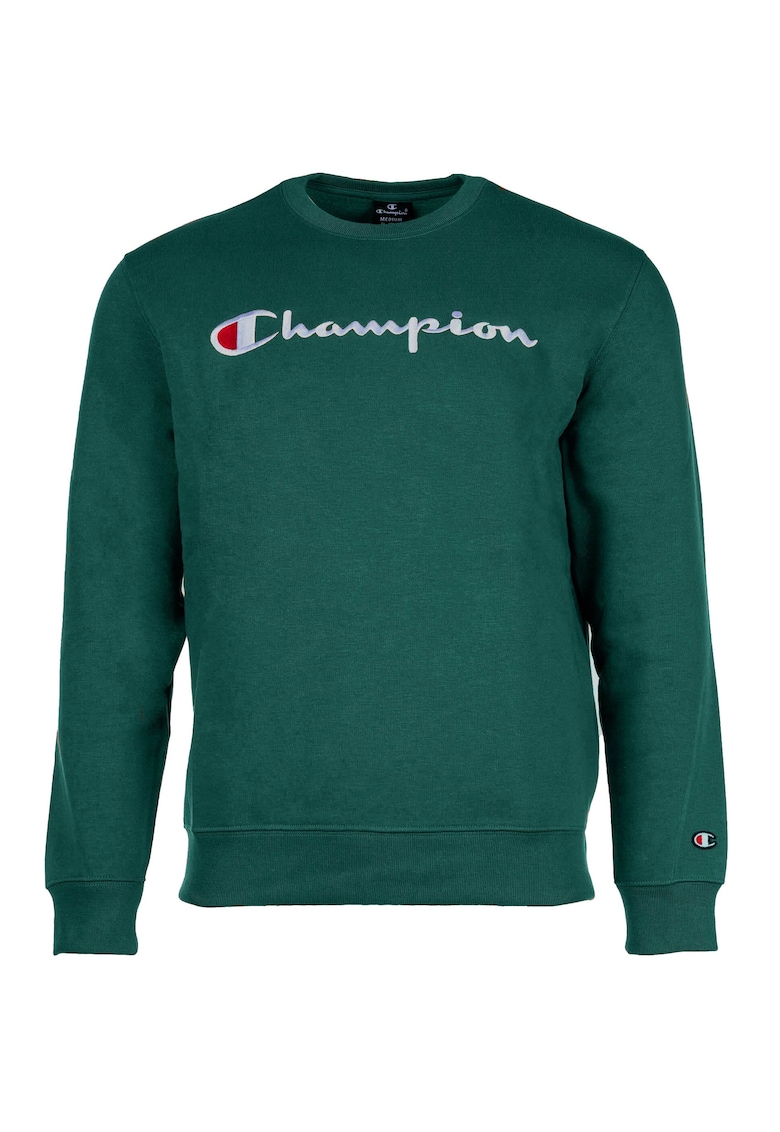 Bluza de trening din amestec de bumbac cu decolteu la baza gatului si logo brodat