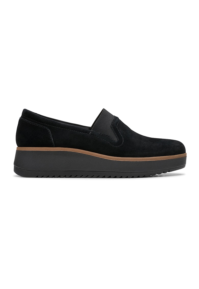 Pantofi wedge loafer de piele intoarsa Zylah