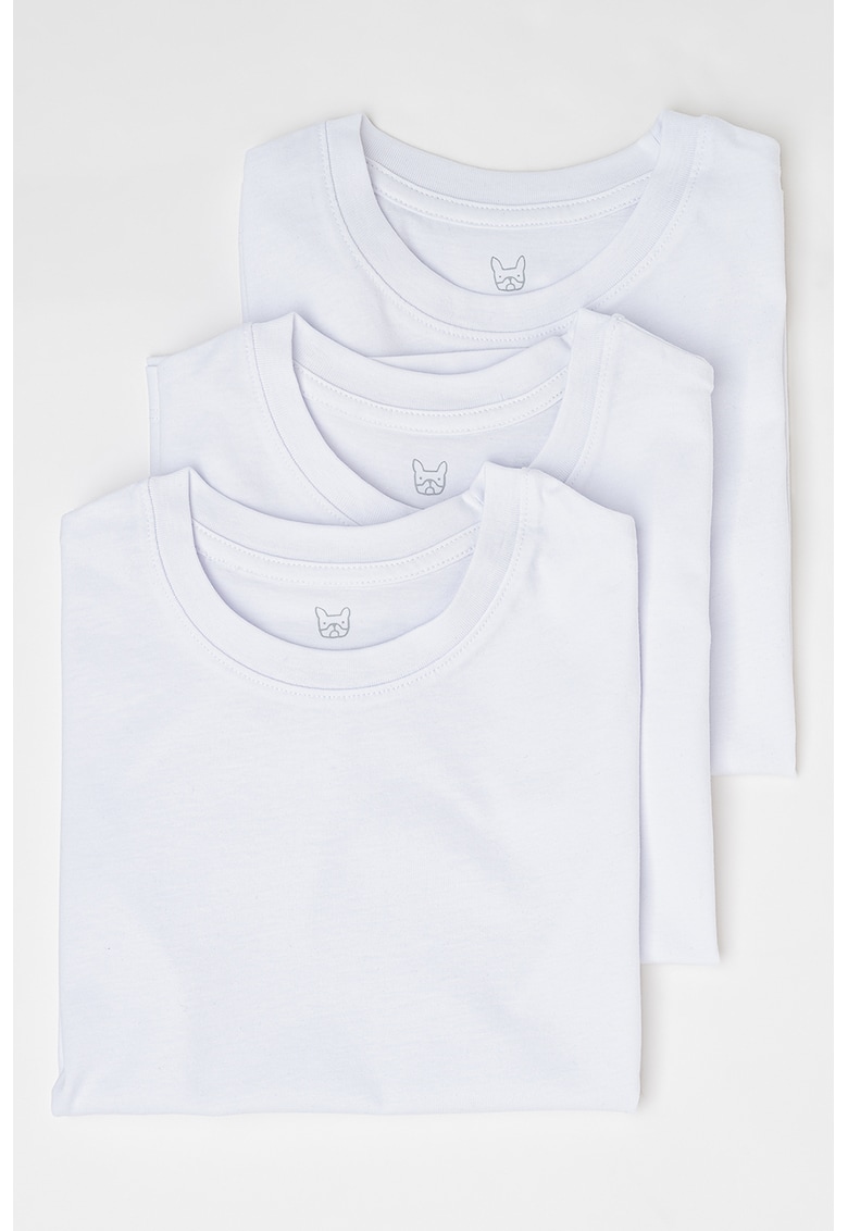 Set de tricouri din bumbac organic - 3 piese - Alb optic