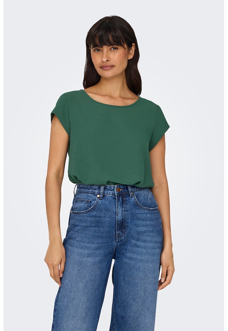 Bluza cu terminatie asimetrica Vic - Verde aquamarin