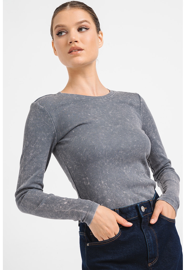 Bluza slim fit din amestec de bumbac organic