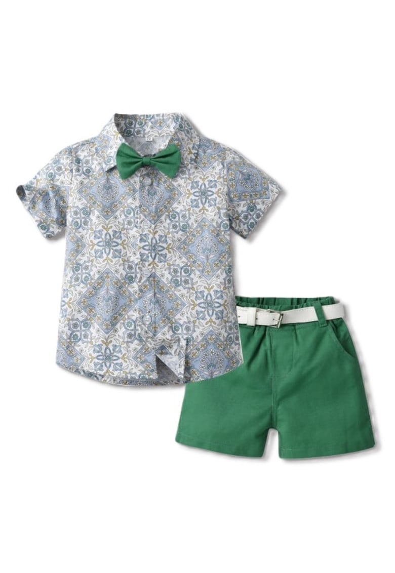 Compleu Model Green - Elegant - Baieti - Maneca scurta - Multicolor