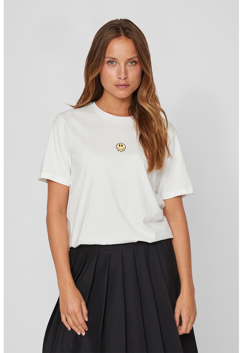 Tricou din bumbac organic cu detalii brodate