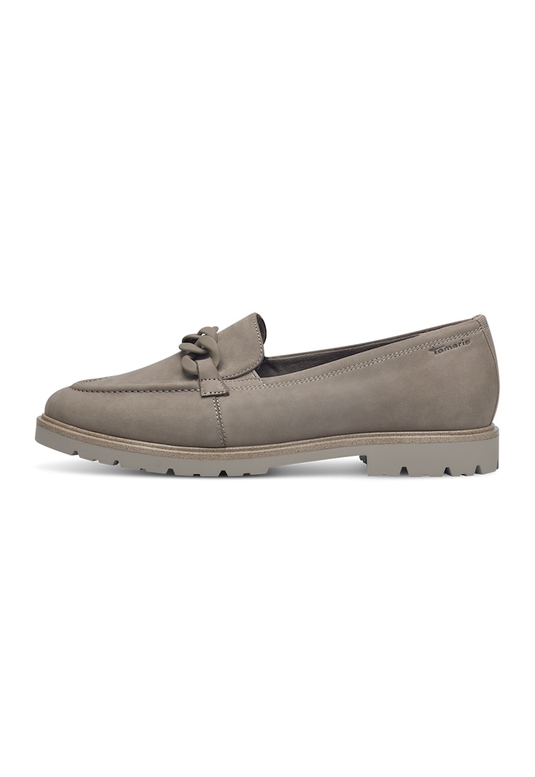 Pantofi loafer de piele cu detalii lant