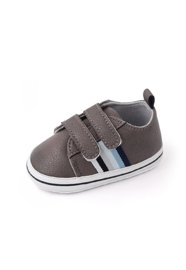 Pantofi Sport Model Snoozy - Casual - Piele ecologica - Baieti - Velcro - Gri
