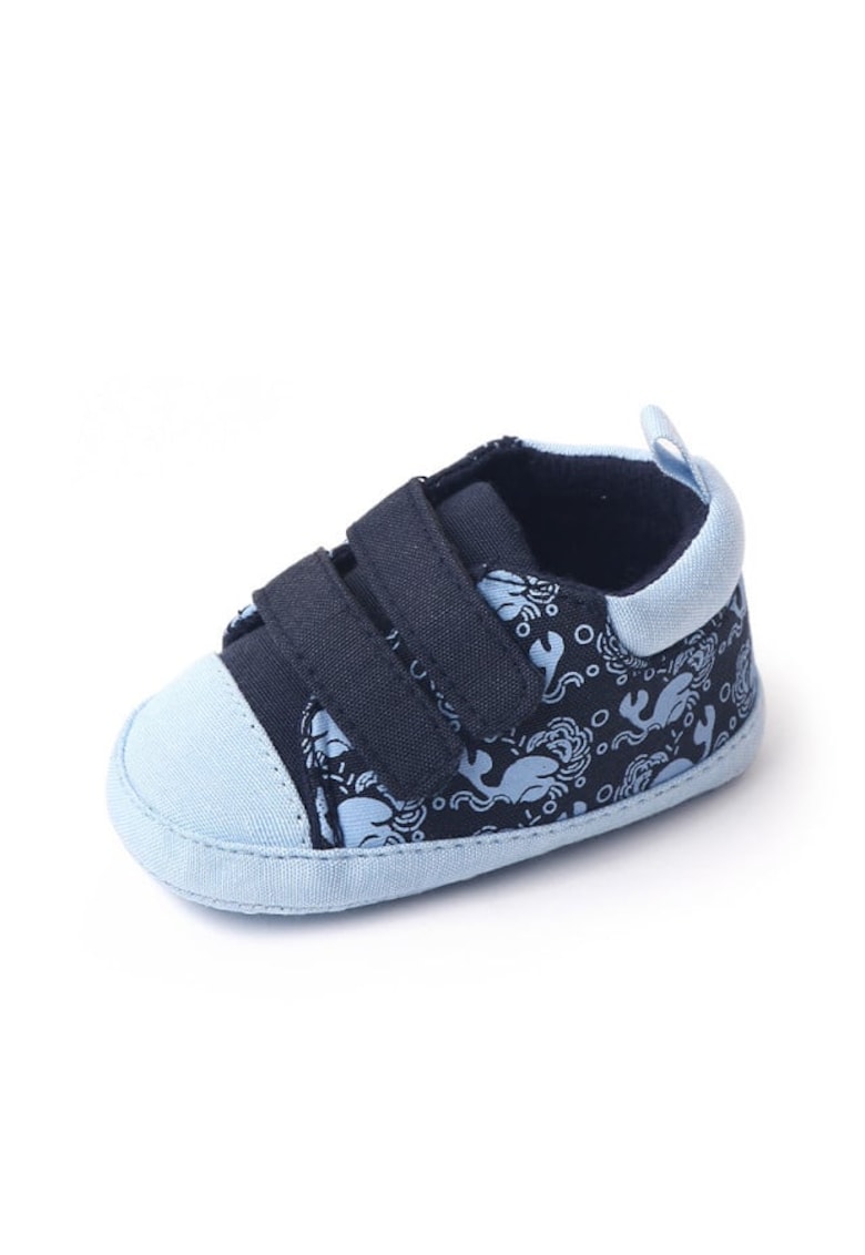 Tenisi Model Whale - Textil - Baieti - Velcro - Albastru Deschis - Bleumarin