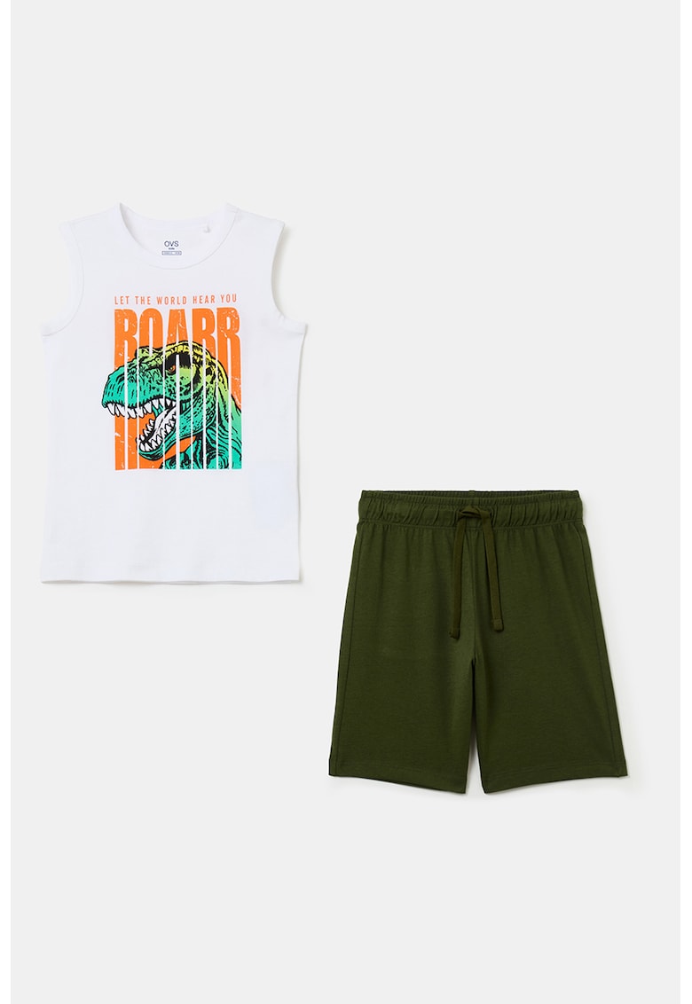 Set de top si pantaloni scurti cu imprimeu T-Rex - 2 piese