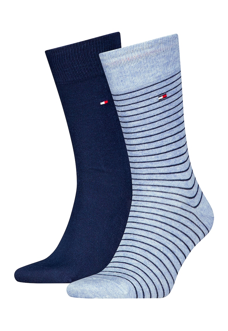 Set de sosete lungi cu logo - 2 perechi - Albastru glaciar/Bleumarin
