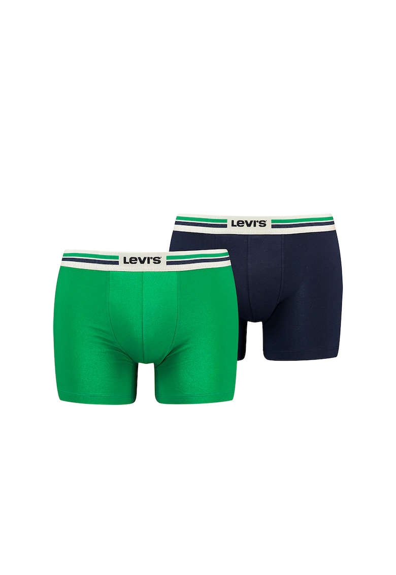 Set de boxeri cu banda in talie cu model in dungi - 2 perechi