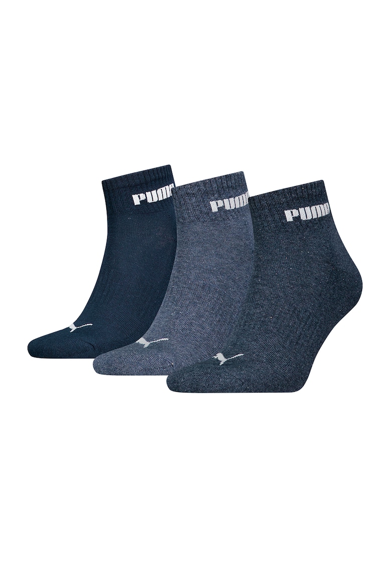 Set de sosete scurte unisex cu logo contrastant - 3 perechi