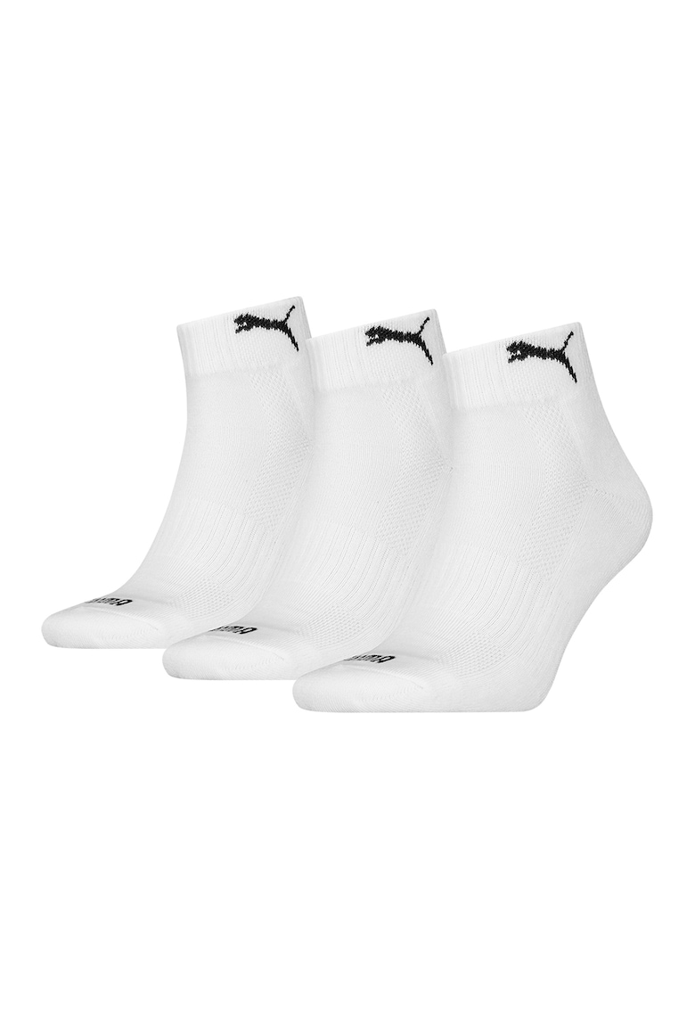 Set de sosete scurte unisex - 3 perechi - Alb optic