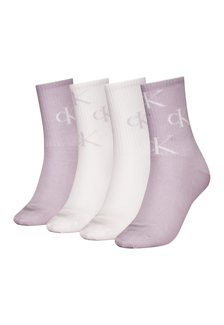 Set de sosete lungi cu imprimeu logo - 4 perechi