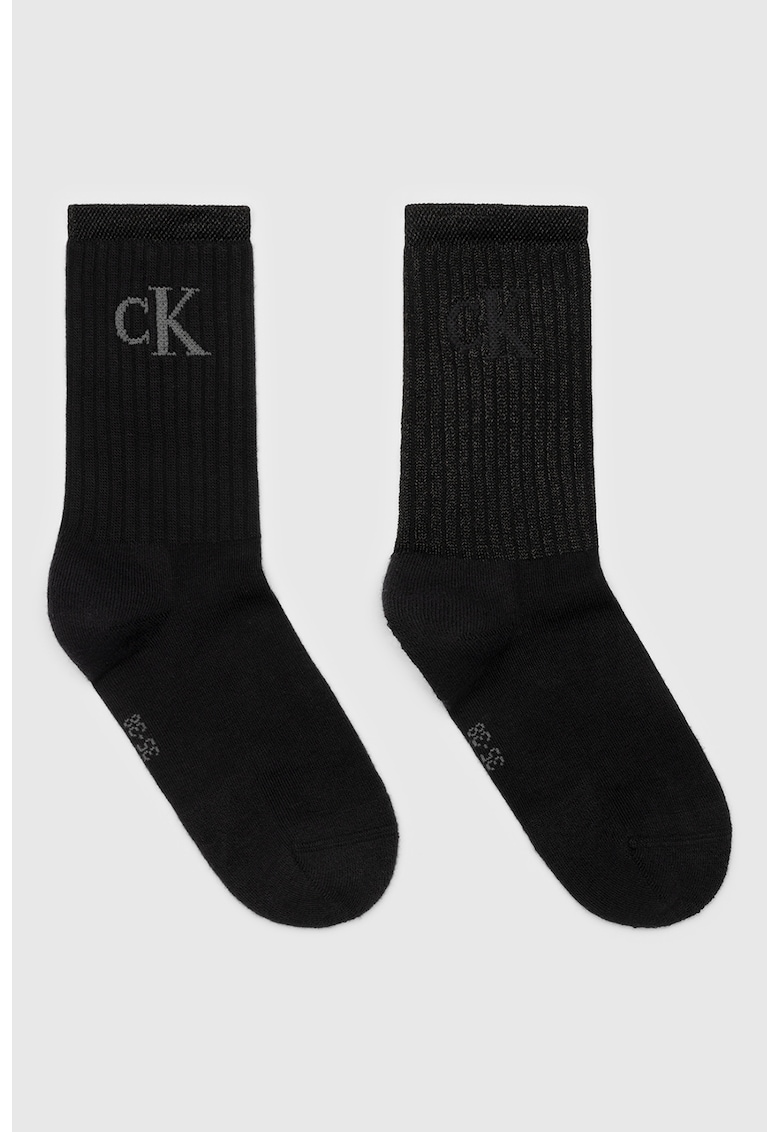 Set de sosete lungi cu model monograma -2 perechi