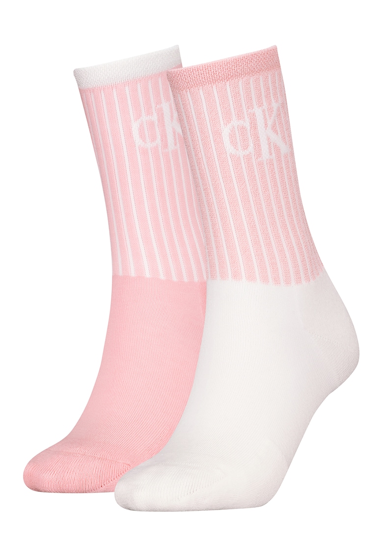 Set de sosete lungi cu model monograma -2 perechi