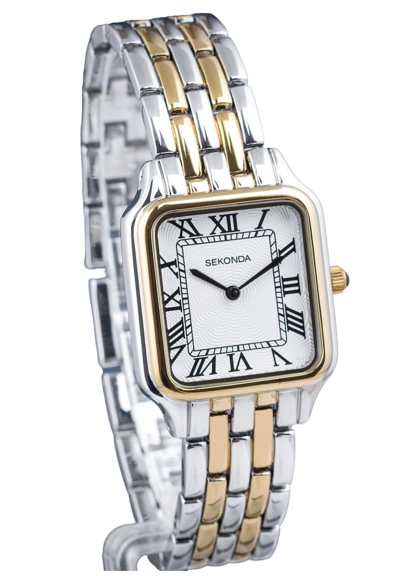 Ceas dama Monica 40658 - Alama - Rezistent la apa 3 ATM - Argintiu/Auriu