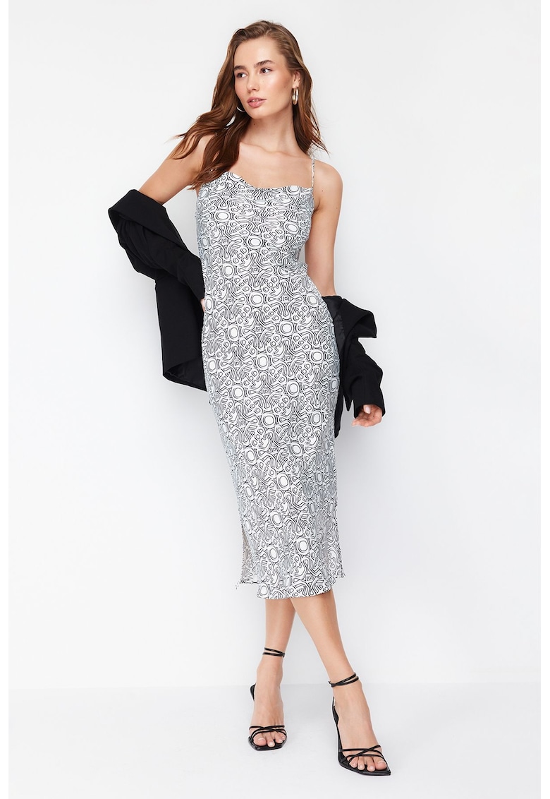 Rochie bodycon midi cu imprimeu