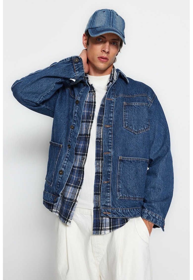 Jacheta din denim cu buzunare