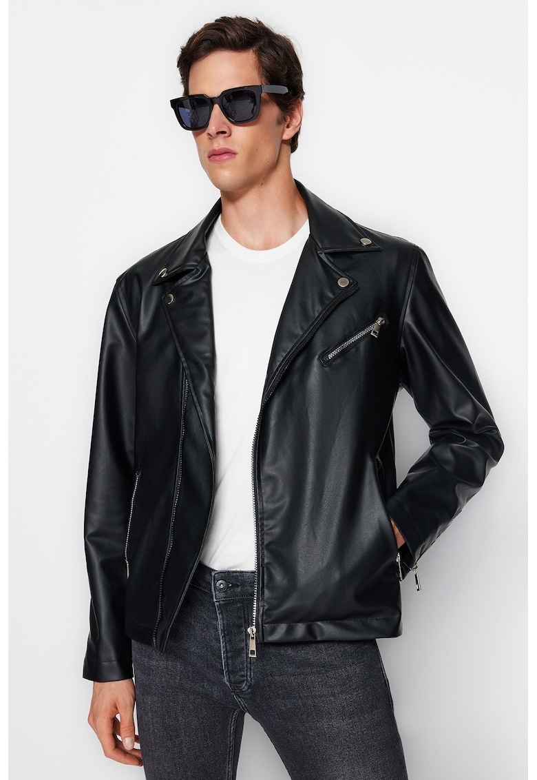 Jacheta biker din piele ecologica