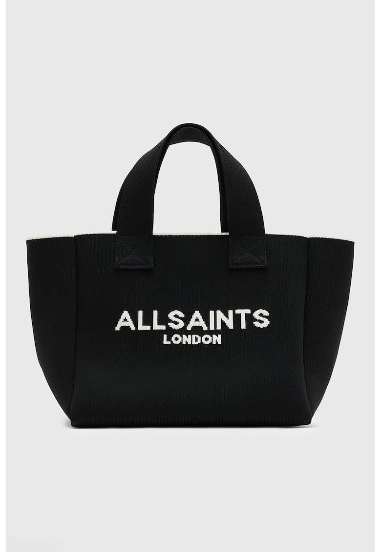 Geanta shopper cu imprimeu logo Izzy - Negru