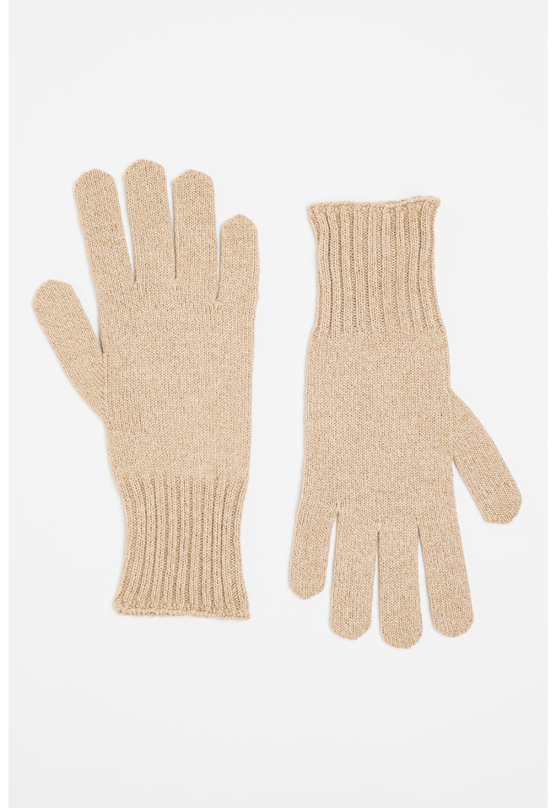 Manusi din amestec de casmir si lana cu aspect stralucitor